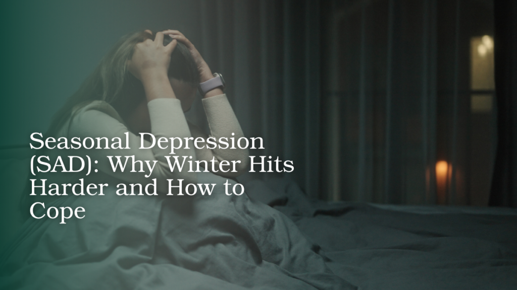 Woman experiencing seasonal depression during winter